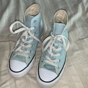 Light Blue High Top Converse Shoes